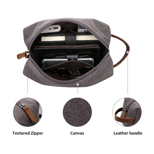 Personalized Leather Monogram Engraved Toiletry Bag for Unique & Love | JNSBag20