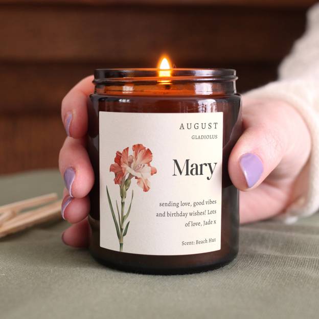 Personalized Birth Flower Candle for Unique & Love | JNSDec55