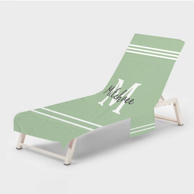 Personalized Name Beach Chair Cover Towel with Side Pockets for Unique & Love | JNSTowel08