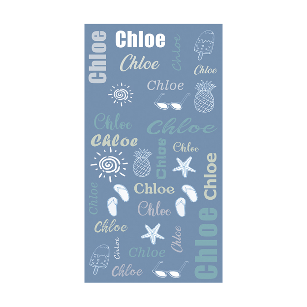 Personalized Name Beach Chair Cover Towel with Side Pockets for Unique & Love | JNSTowel10