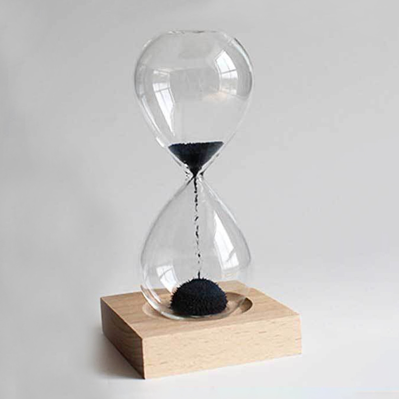 Personalized Engraved Magnetic Hourglass with Wooden Base | JNSDec165