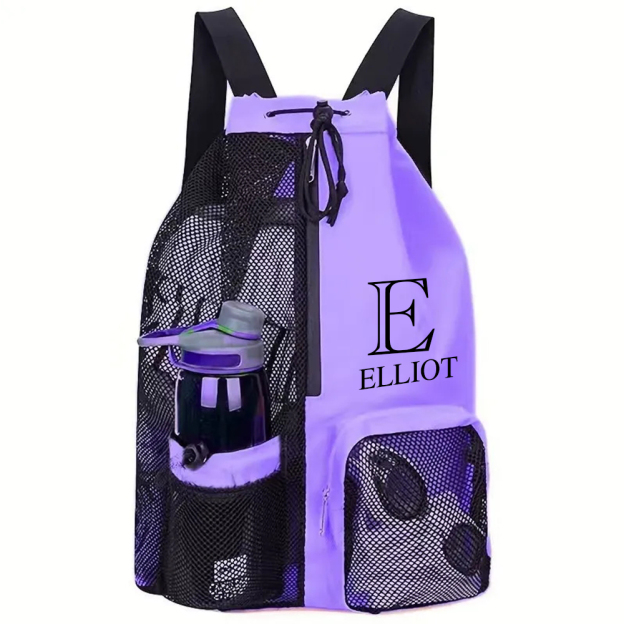 Personalized Monogram Mesh Swim Backpack with Wet Pocket for Unique & Love | JNSBag105