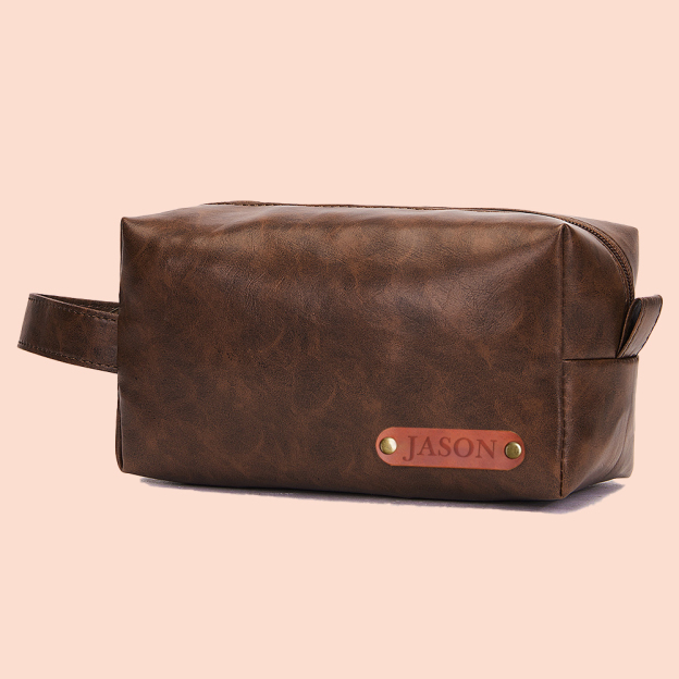 Personalized Men's Toiletry Leather Bag for Unique & Love | JNSBag38