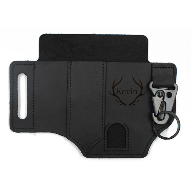 Personalized Name Engraved Multifunction Genuine Leather Belt Buckle Holder | JNSBag58