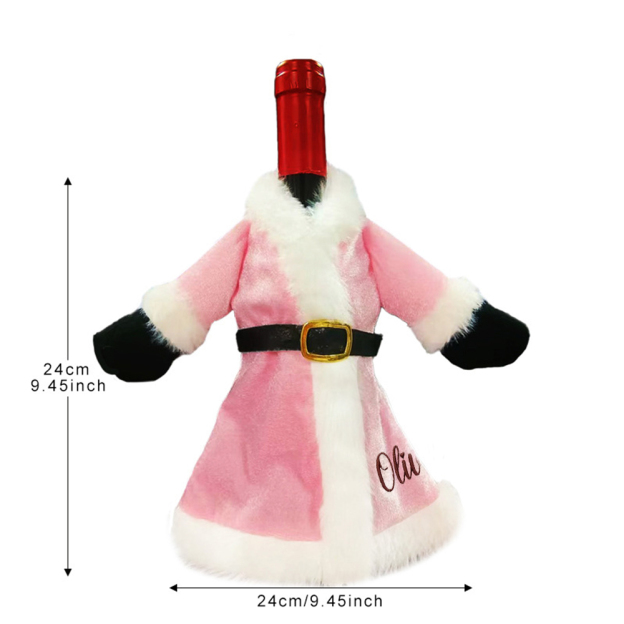 Personalized Embroidered Christmas Red Wine Bottle Sleeve Cover for Decoration | JNSDec105