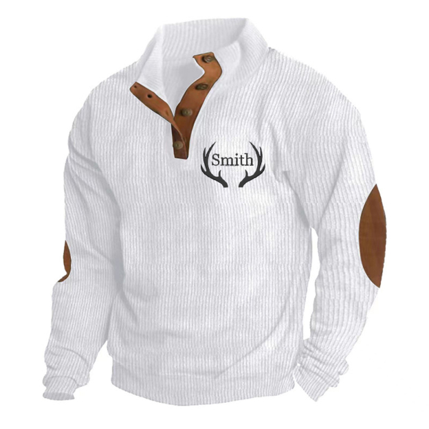 Personalized Monogram Embroidered Corduroy Men Sweatshirt | JNSCloth39