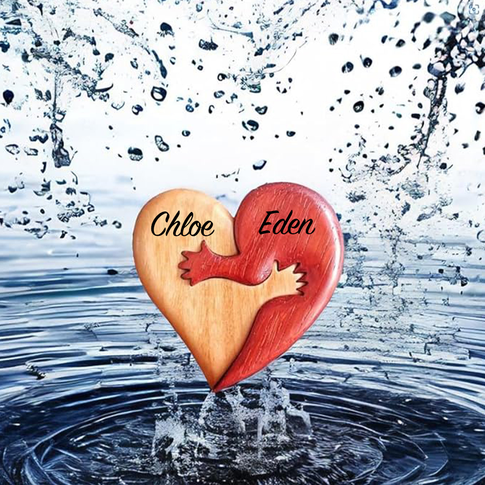 Personalized Wood Couple Heart Puzzle for Unique & Love | JNSDec115