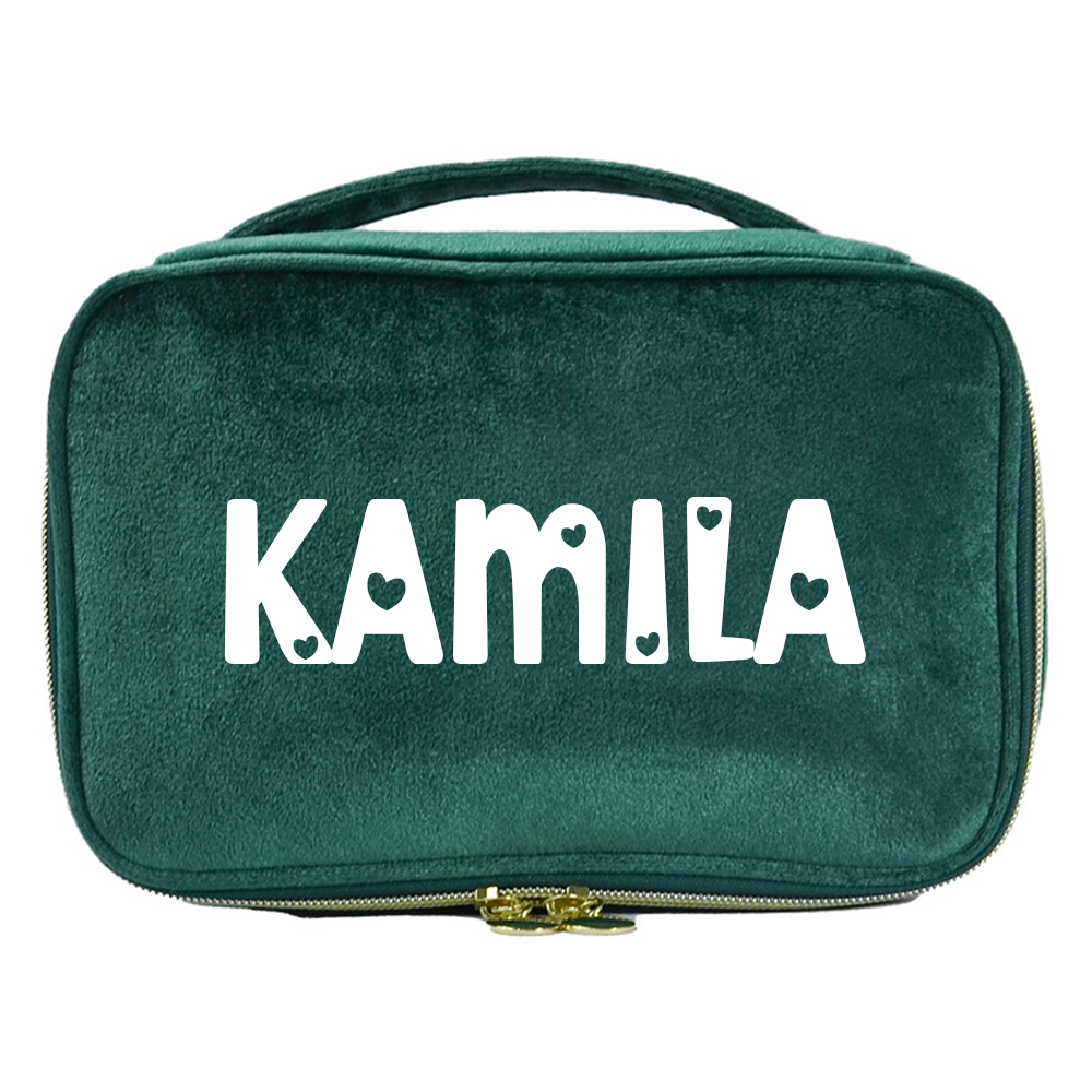 Personalized Name Velvet Makeup Bag | JNSBag68
