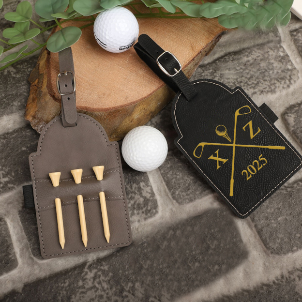 Personalized Leather Monogram Golf Tees Bag Tag for Unique & Love | JNSTool15