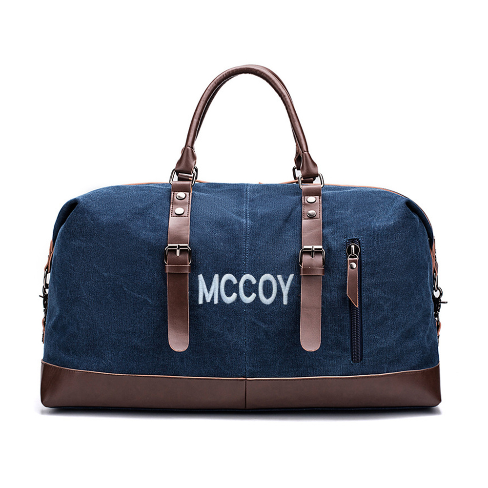 Personalized Monogram Embroidered Men’s Leather Duffle Bag | JNSBag83