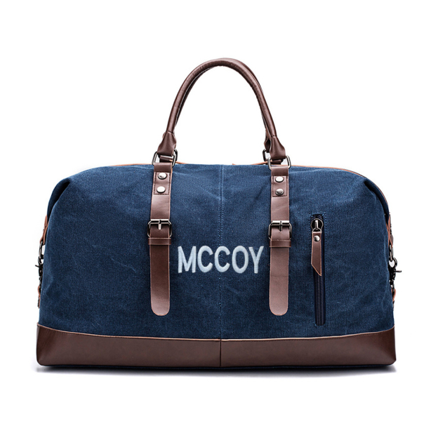 Personalized Monogram Embroidered Men’s Leather Duffle Bag | JNSBag83