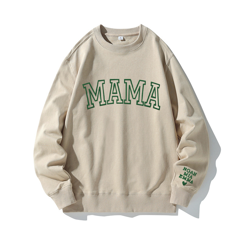 Personalized Mama Sweatshirt with Kid Names on Sleeve for Unique & Love | JNSCloth19