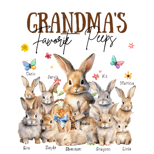 Personalized Mom's Favorite Rabbit Pure Cotton T-shirt for Unique & Love | JNSCloth17