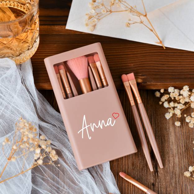 Personalized Makeup Brush Set with Mirror for Unique & Love | JNSBag19