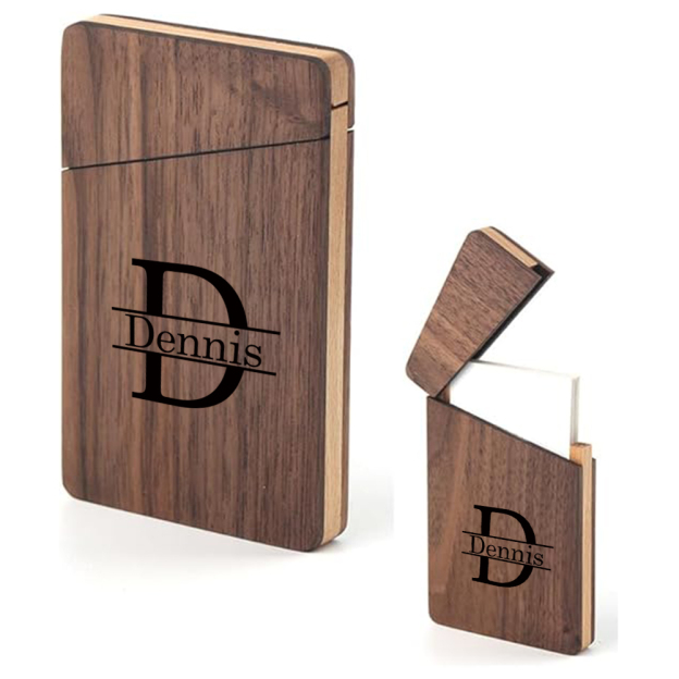 Personalized Monogram Engraved Business Card Holder with Magnetic Closure | JNSCase06