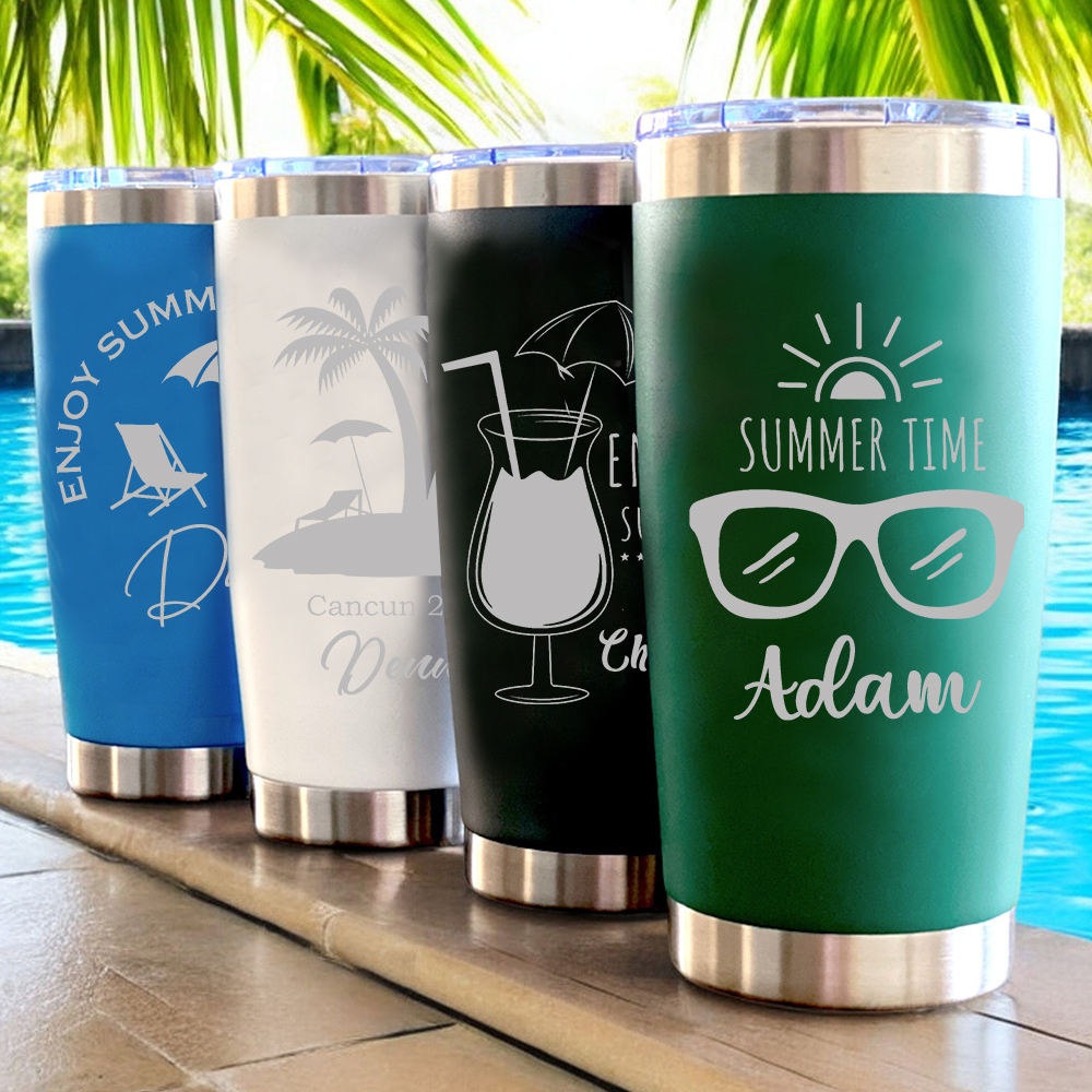Personalized Name 20oz Vacation Stainless Steel Insulated Tumbler | JNSBottle02