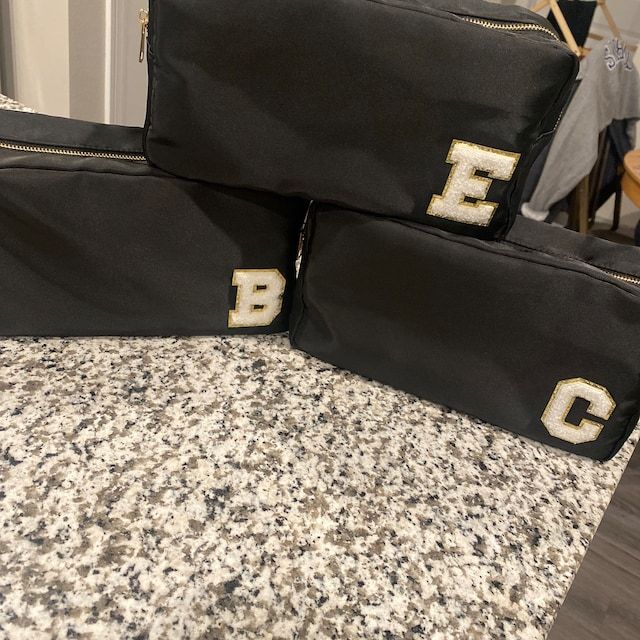 Personalized Varsity Letter Makeup Bag
