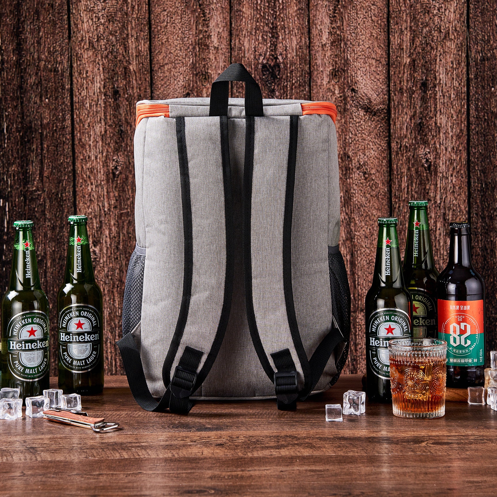 Personalized Leather Patch Cooler Backpack | JNSBag50