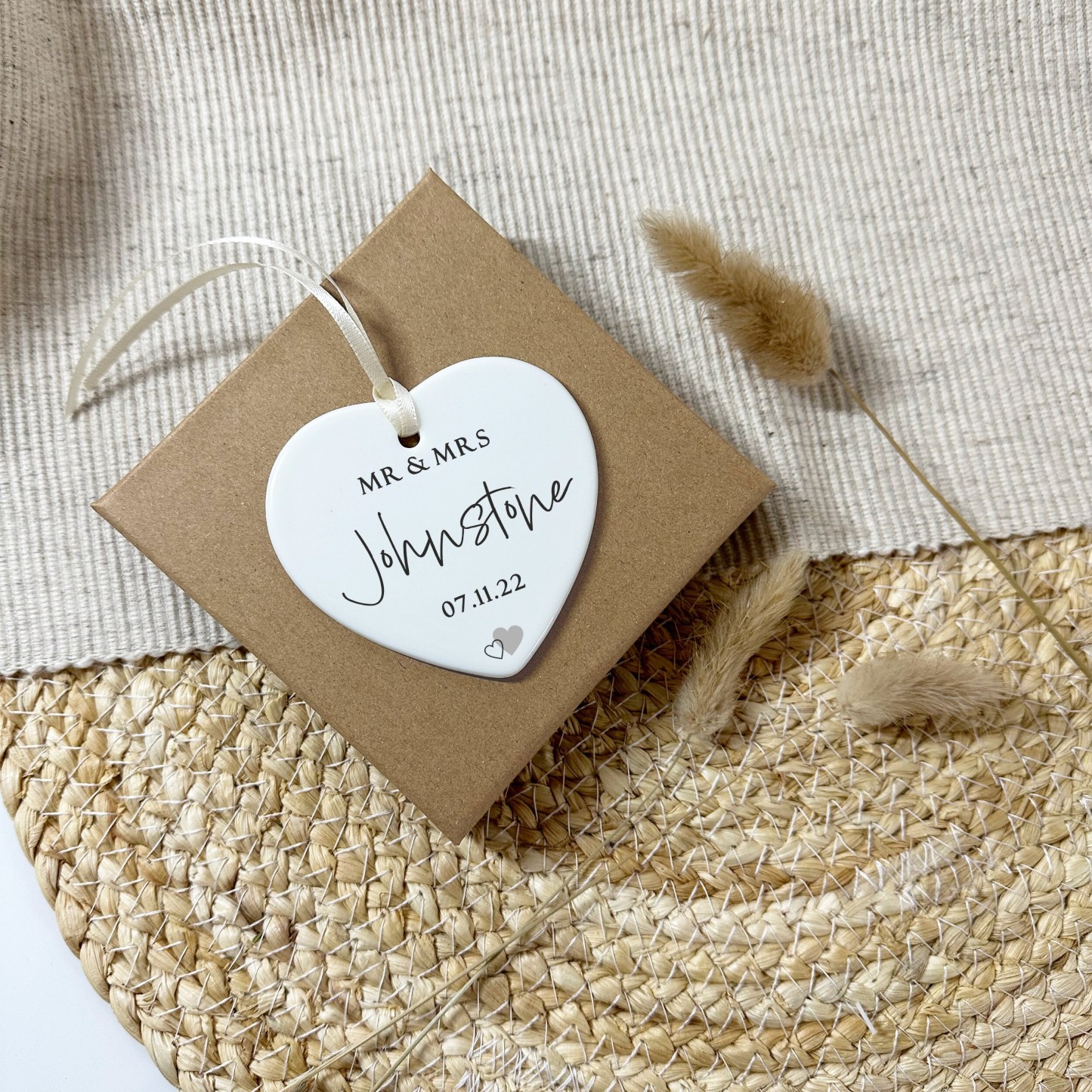 Personalized Ceramic Heart Plaque for Unique & Love | JNSDec47