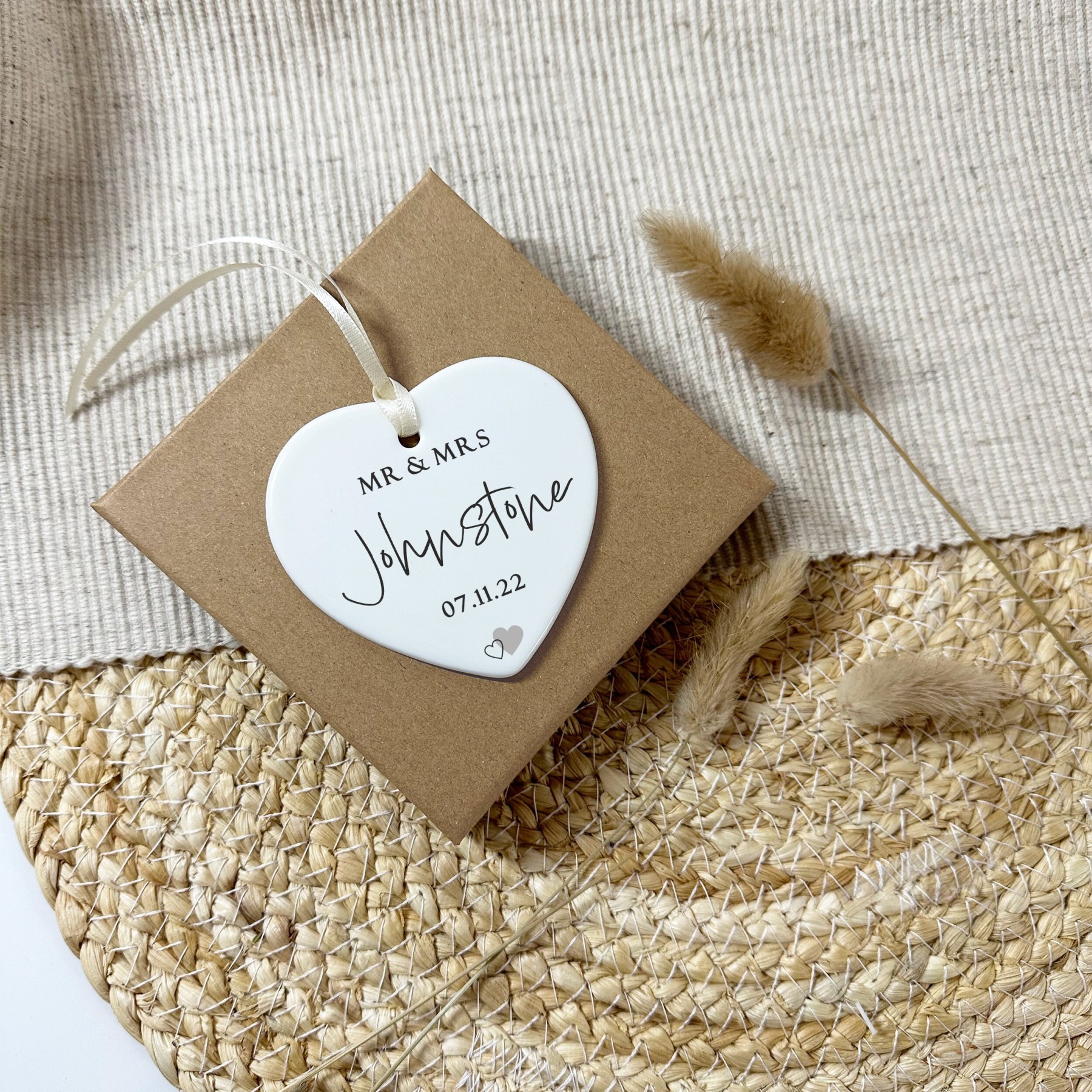 Personalized Ceramic Heart Plaque for Unique & Love | JNSDec47