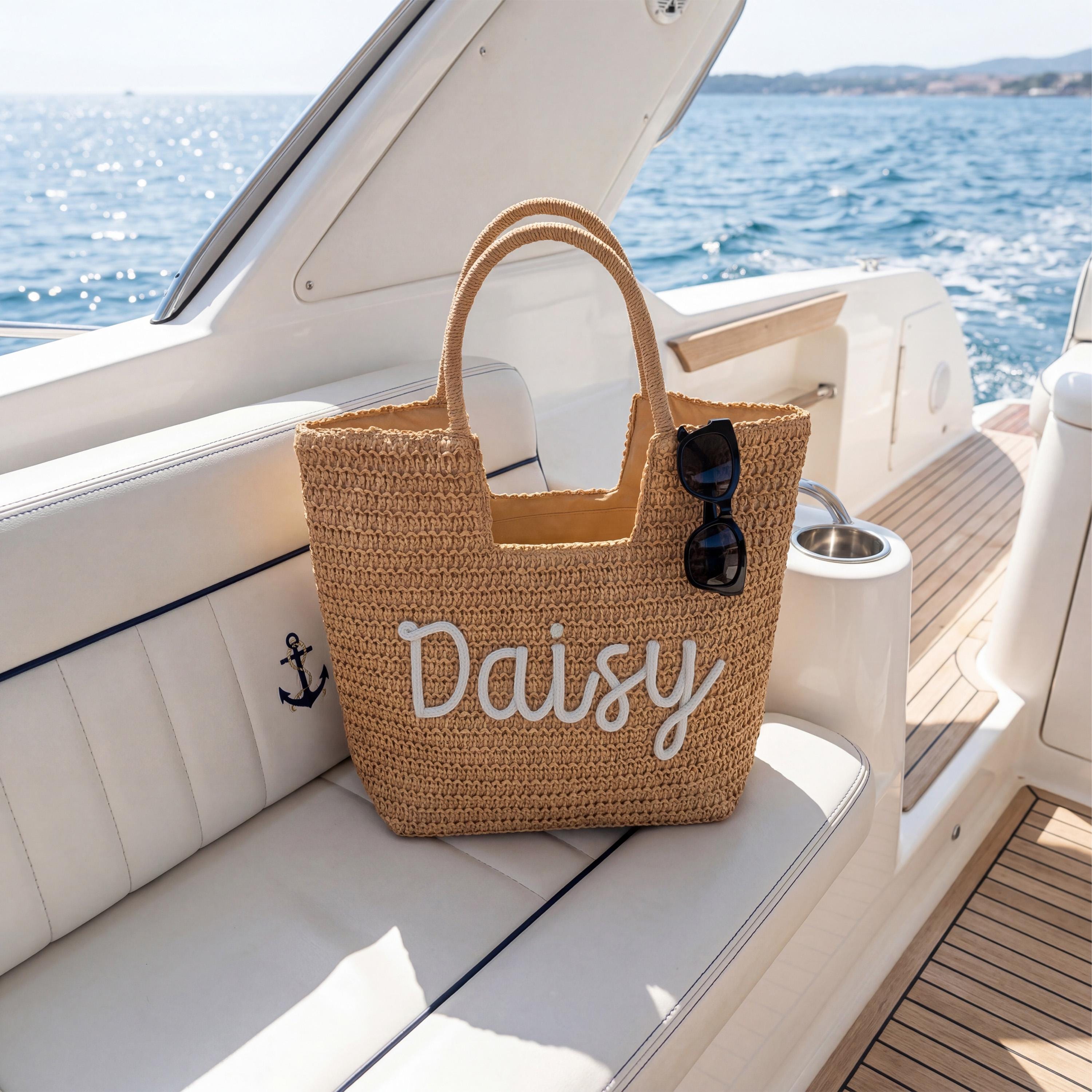 Personalized Hand Embroidered Beach Tote Bag for Unique & Love | JNSBag136