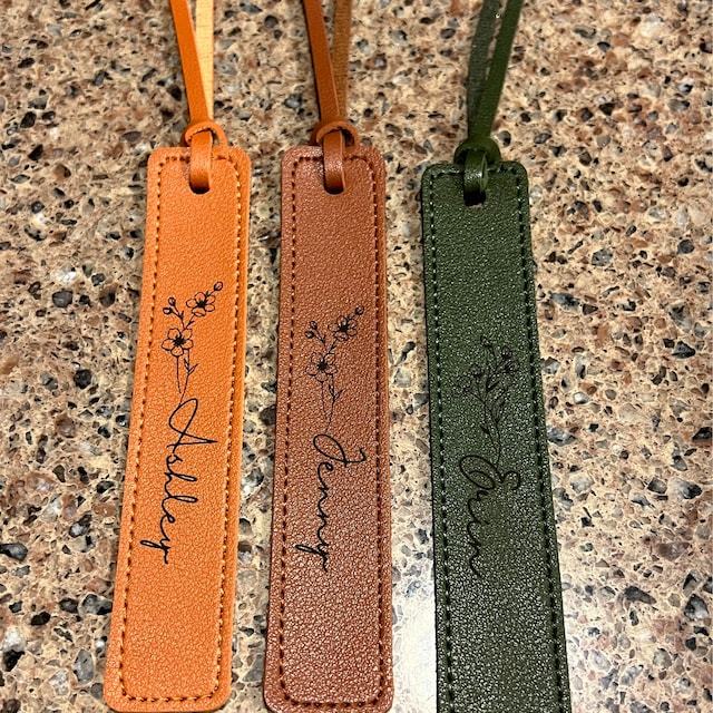 Personalized Birth Month Flower Leather Bookmark for Unique & Love | JNSDec34