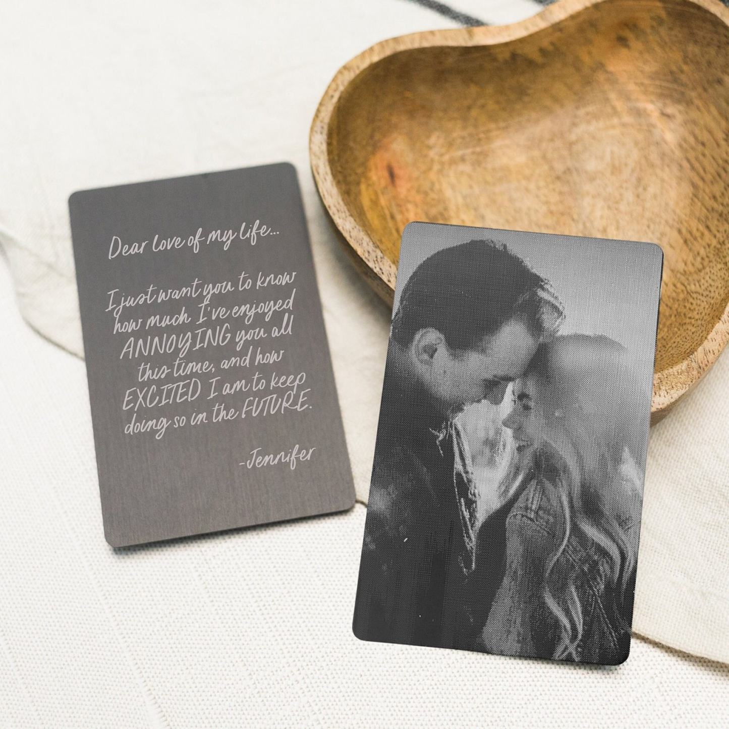 Personalized Metal Color Engraved Photo Wallet Insert Card for Unique & Love | JNSDec155