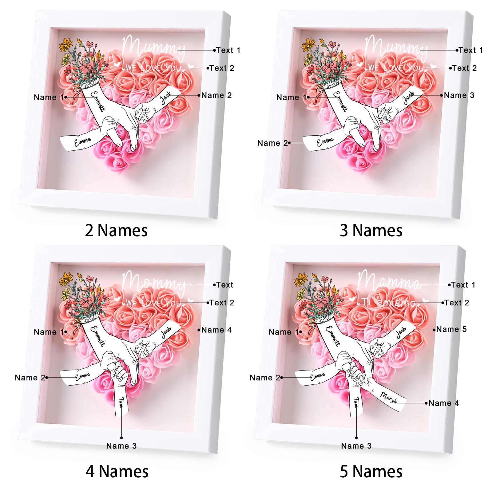 Personalized Flower Heart Shadow Box for Unique & Love | JNSDec137