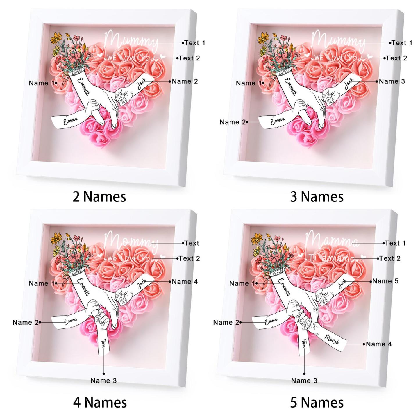 Personalized Flower Heart Shadow Box for Unique & Love | JNSDec137