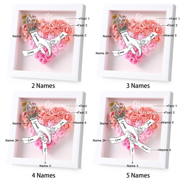 Personalized Flower Heart Shadow Box for Unique & Love | JNSDec137