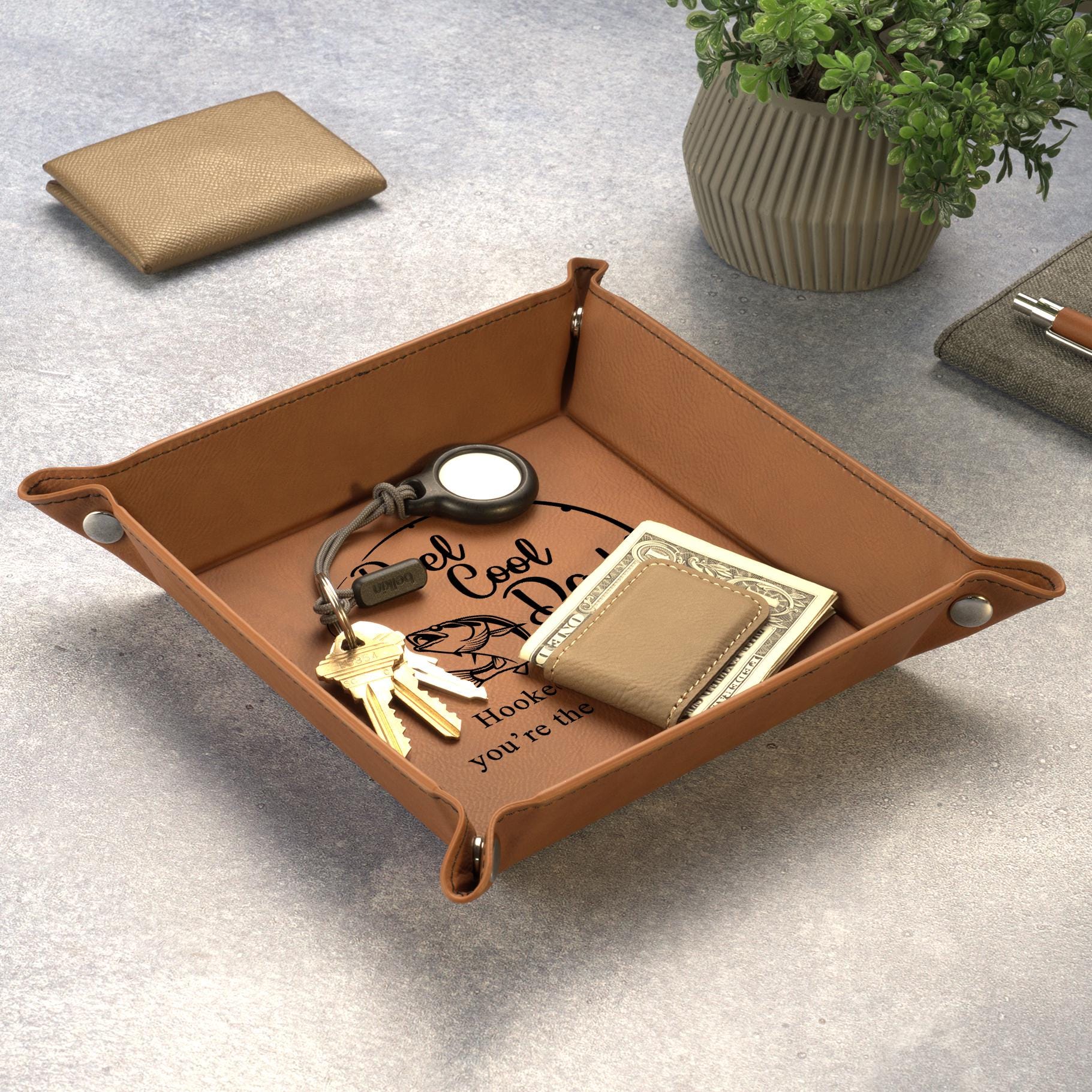 Personalized Leather Valet Tray for Dad for Unique & Love | JNSDec209