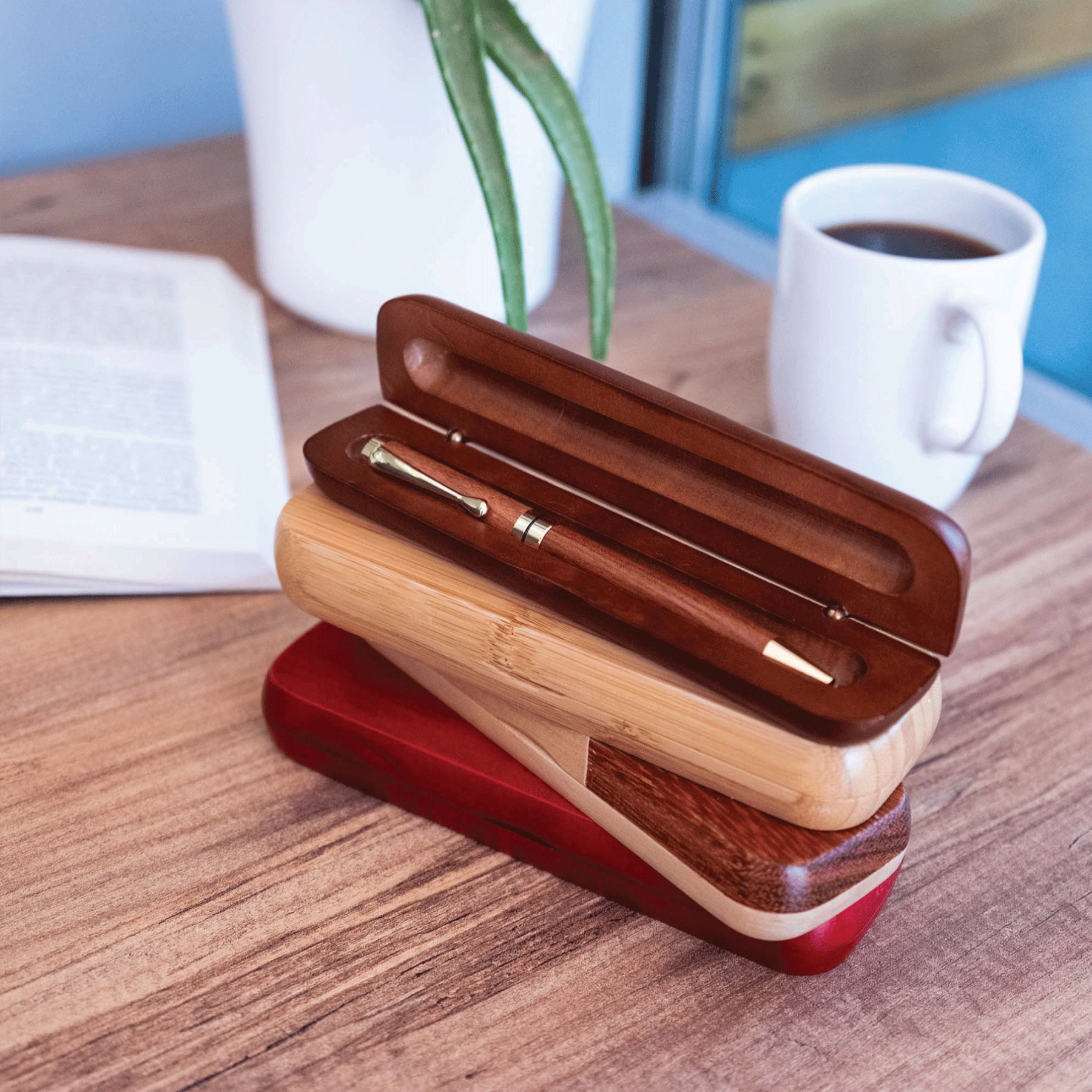 Personalized Monogram Wood Engraved Pen Set | JNSDec94