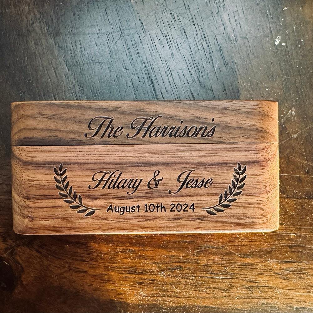 Personalized Wooden Wedding Ring Box for Unique & Love | JNSDec158