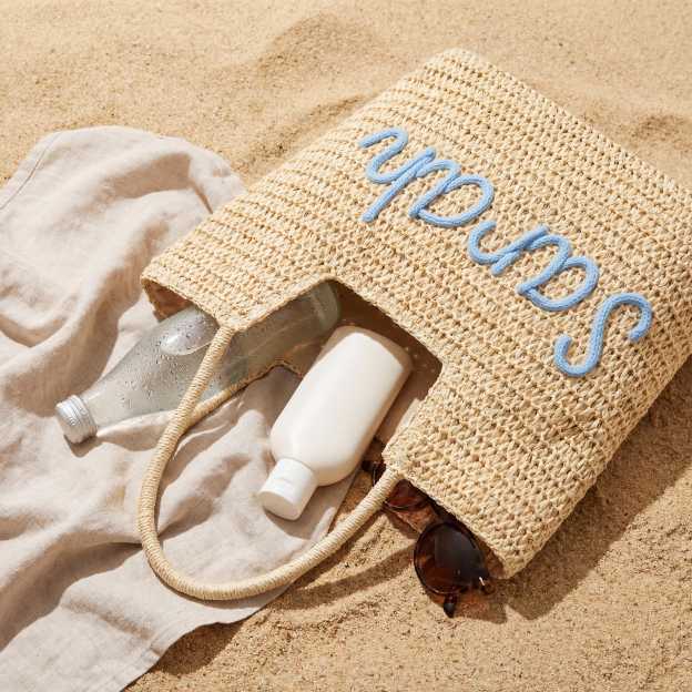Personalized Hand Embroidered Beach Tote Bag for Unique & Love | JNSBag136