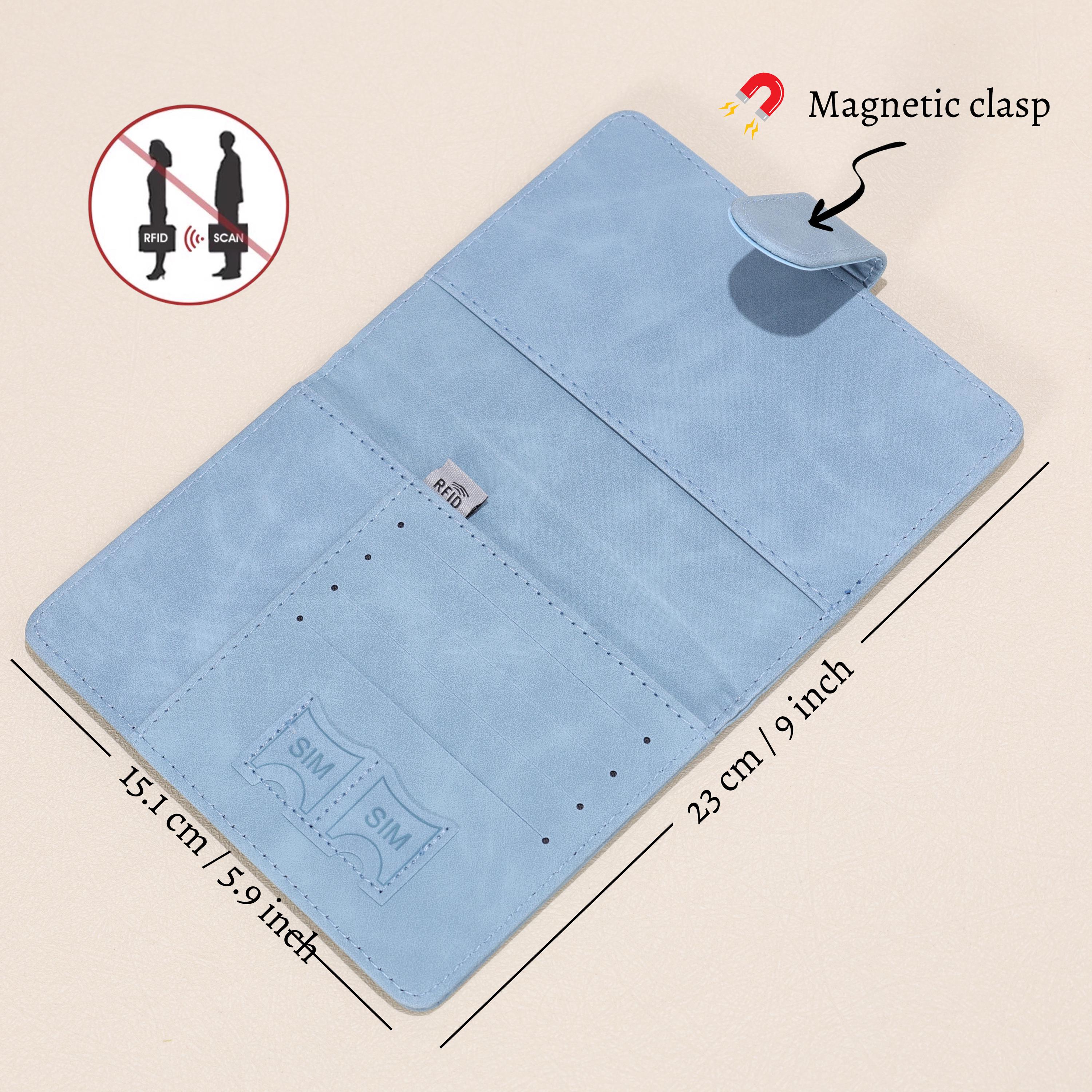 Personalized Monogram Leather Magnetic Passport Cover with RFID Blocking | JNSCase14