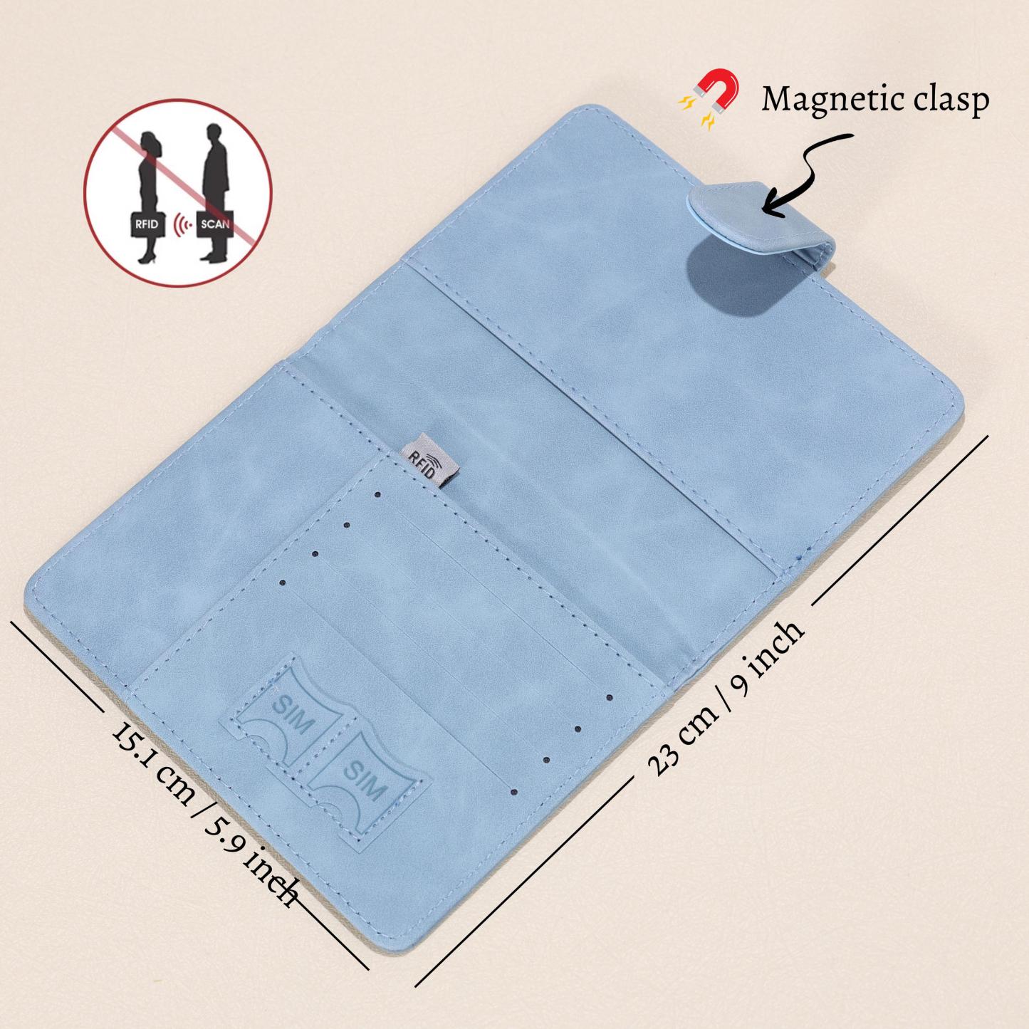 Personalized Monogram Leather Magnetic Passport Cover with RFID Blocking | JNSCase14