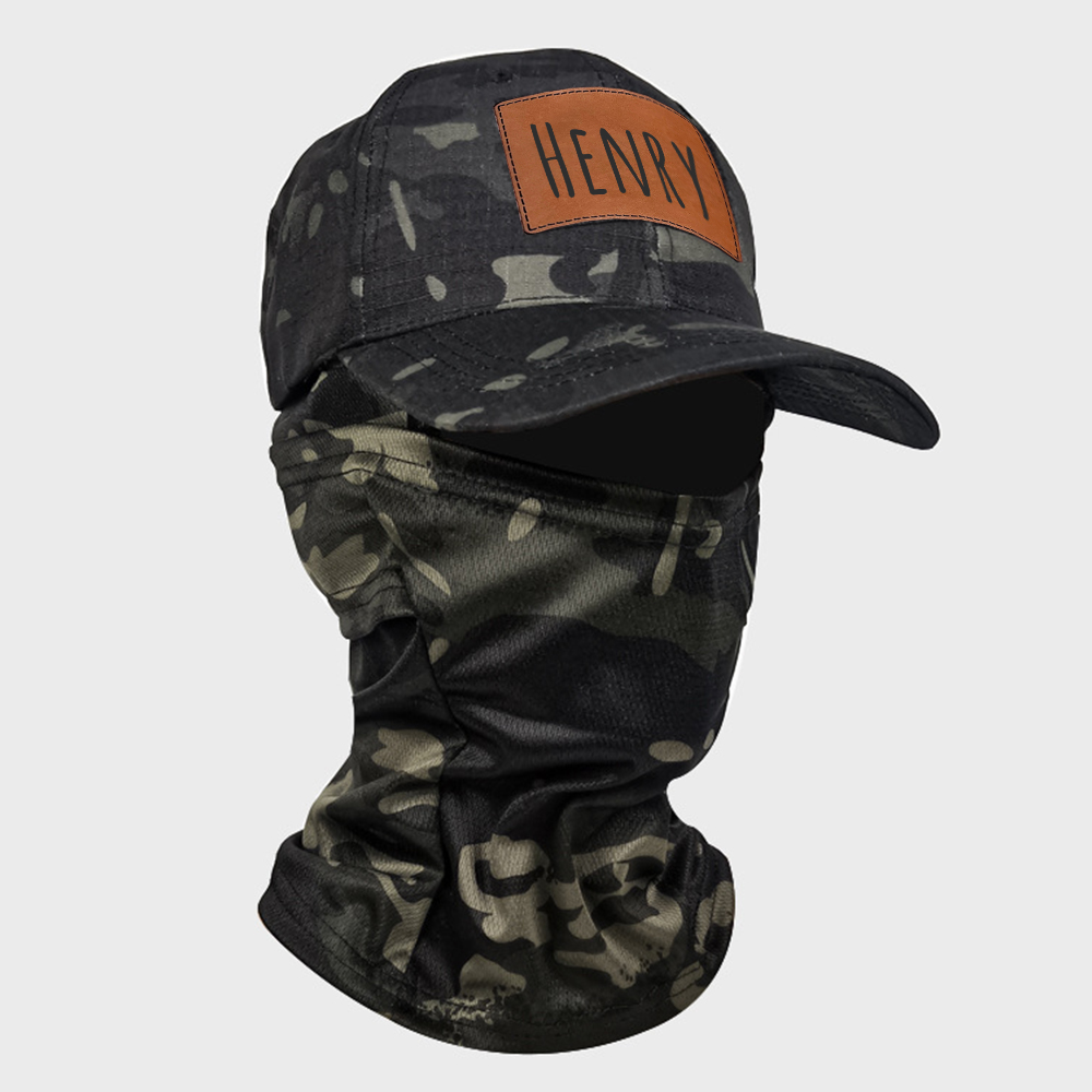 Personalized Name Outdoor Camo Baseball Cap & Face Mask Set for Unique & Love | JNSHat11