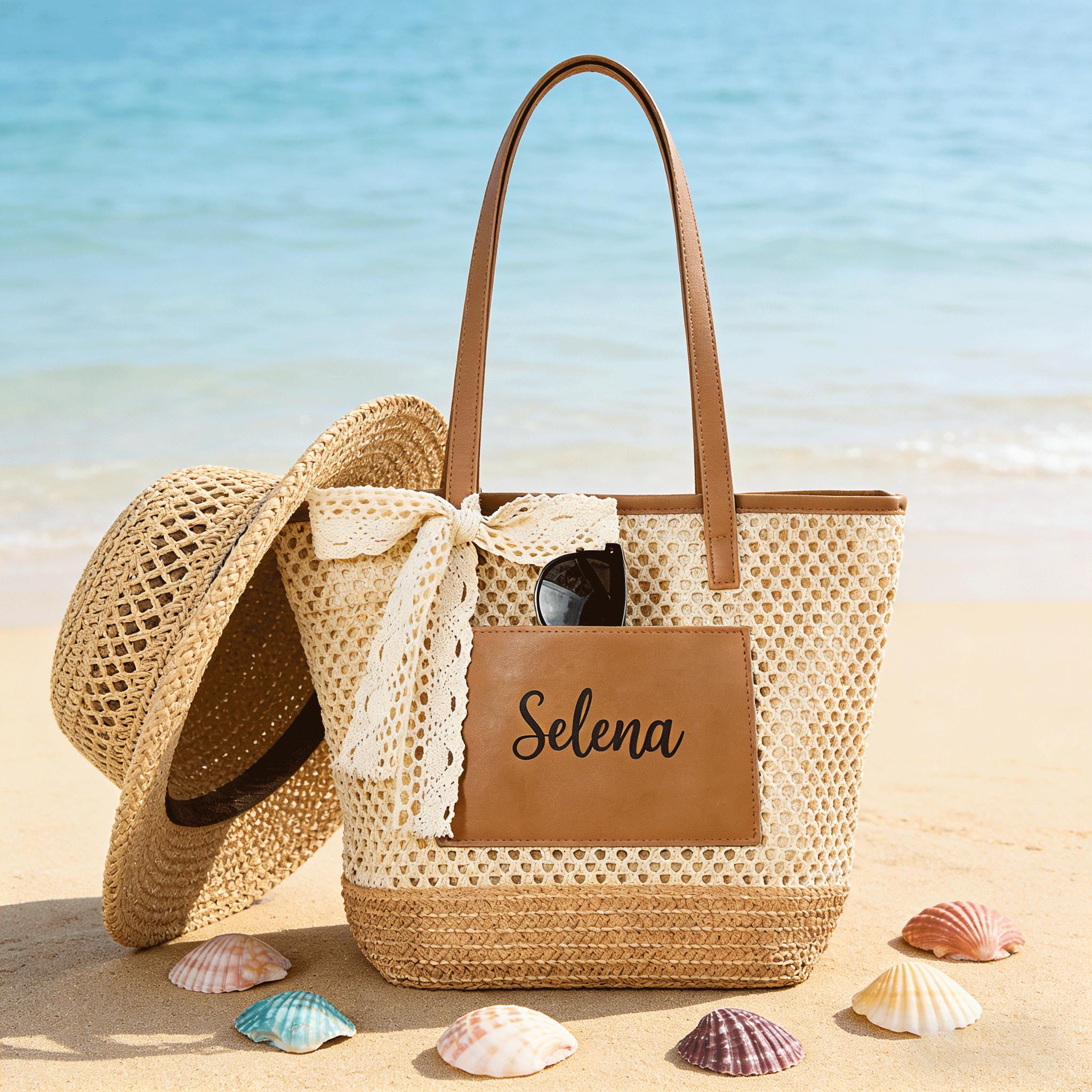 Personalized Name Straw Tote Bag for Unique & Love | JNSBag131