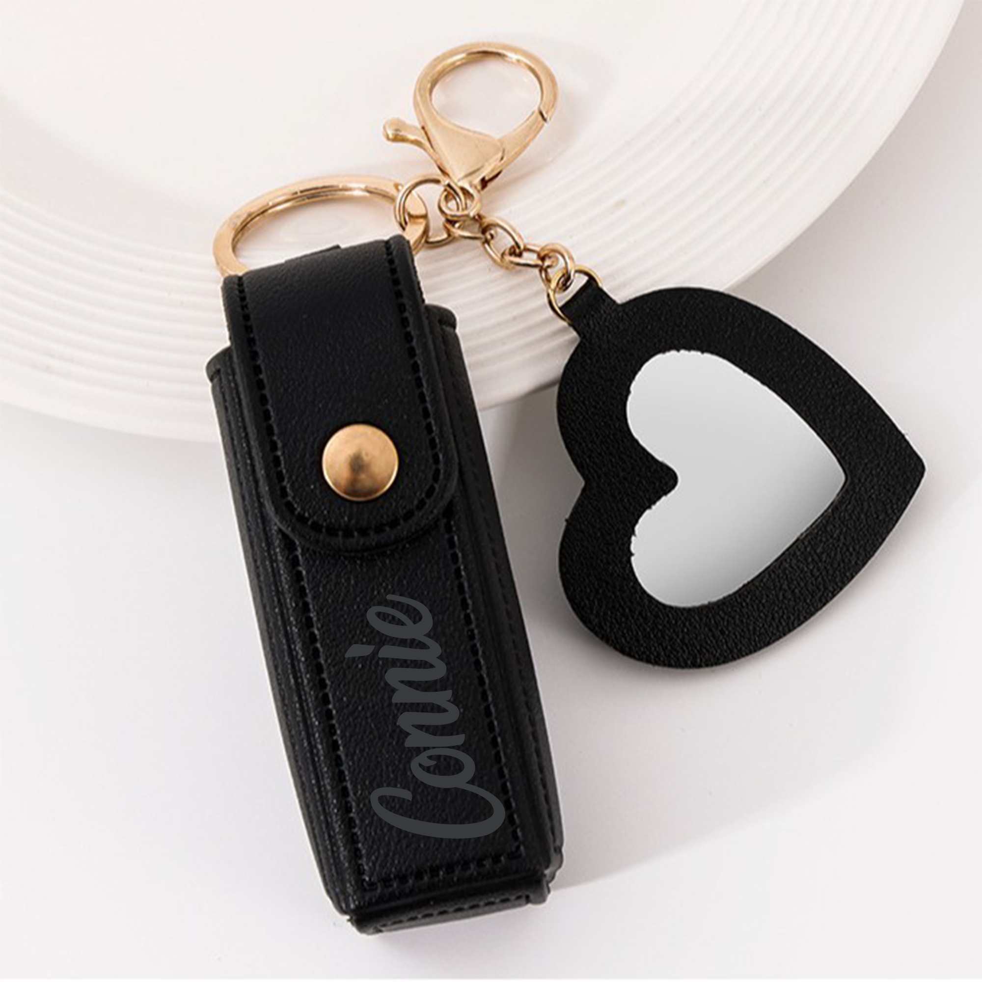 Personalized Lipstick Bag Keychain with Mirror for Unique & Love | JNSBag101