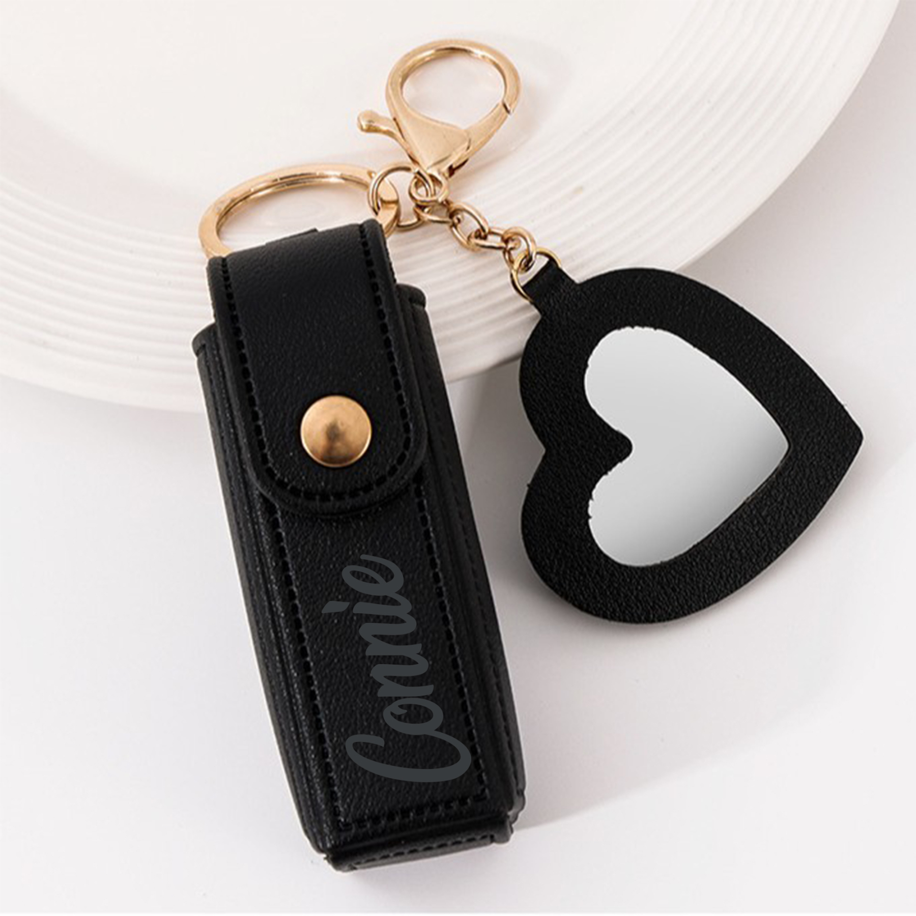 Personalized Lipstick Bag Keychain with Mirror for Unique & Love | JNSBag101