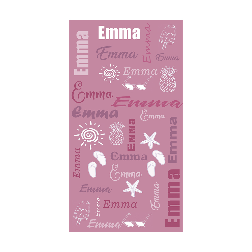 Personalized Name Beach Chair Cover Towel with Side Pockets for Unique & Love | JNSTowel10