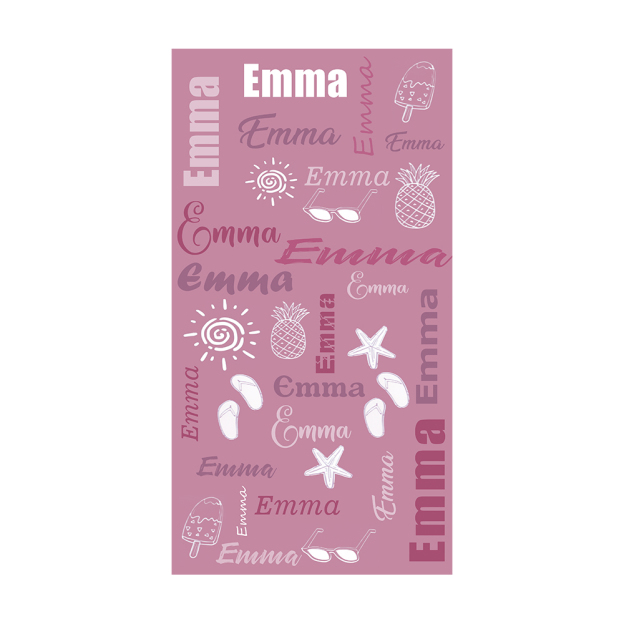 Personalized Name Beach Chair Cover Towel with Side Pockets for Unique & Love | JNSTowel10
