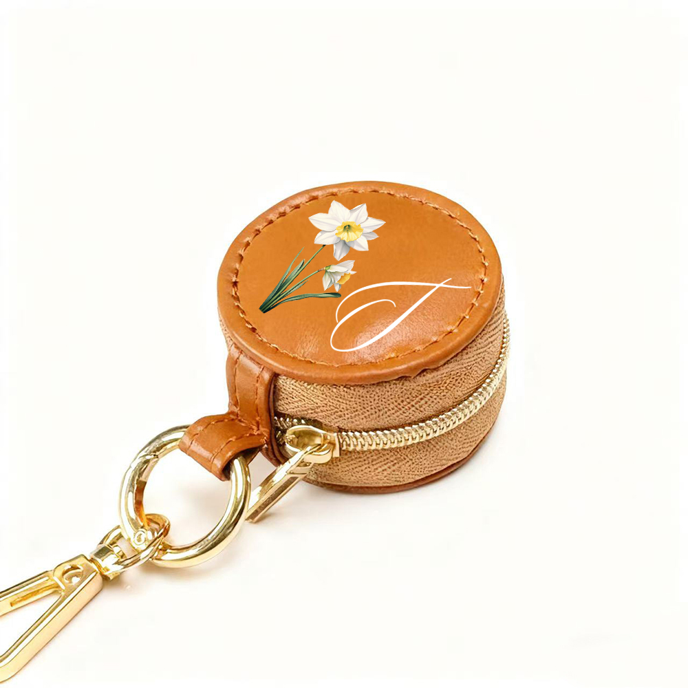 Personalized Birth Flower Leather Travel Portable Jewelry Box for Unique & Love | JNSBag116