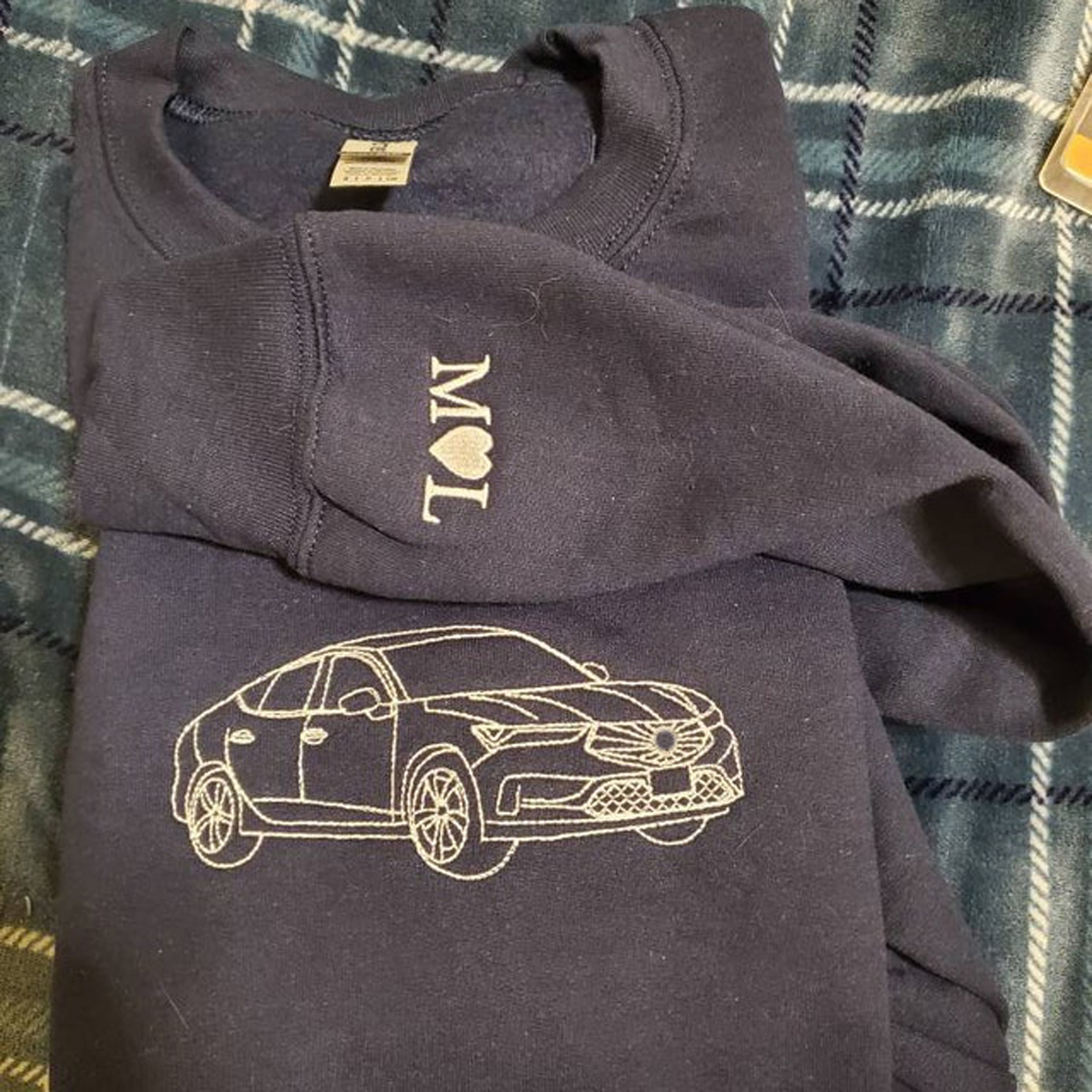 Personalized Embroidered Car Outline Sweatshirt From Your Photo | JNSCloth27