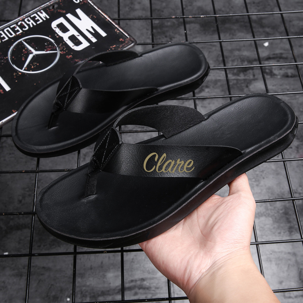 Personalized Engraved Flip Flop Leather Sandals | JNSBeach01