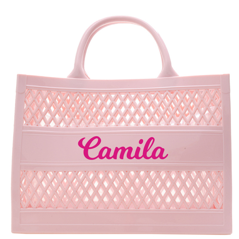 Personalized Name Color Jelly Beach Tote Bag | JNSBag52