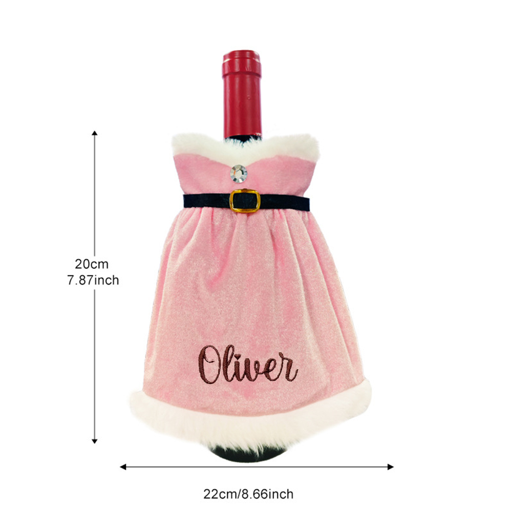 Personalized Embroidered Christmas Red Wine Bottle Sleeve Cover for Decoration | JNSDec105