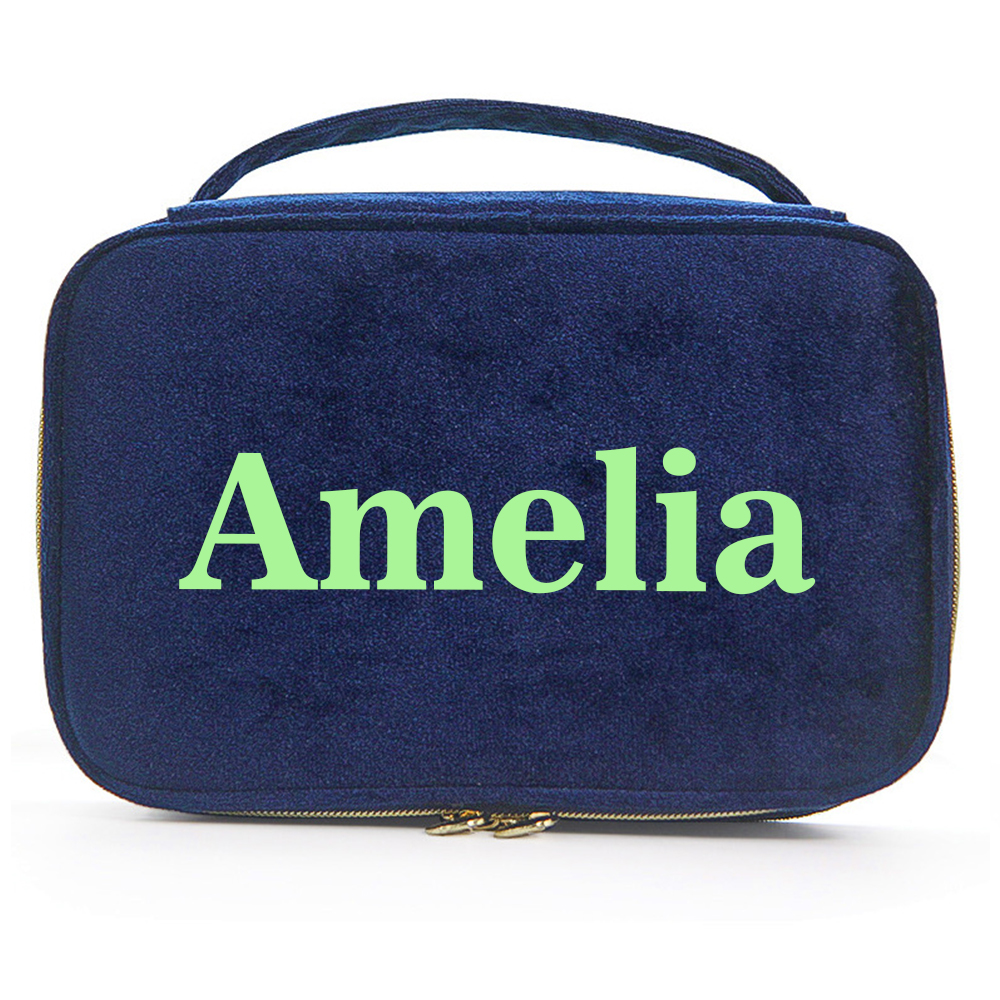 Personalized Name Velvet Makeup Bag | JNSBag68
