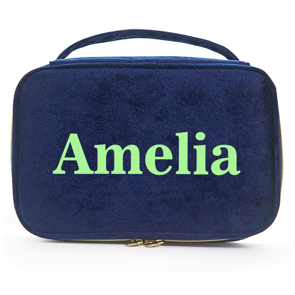 Personalized Name Velvet Makeup Bag | JNSBag68