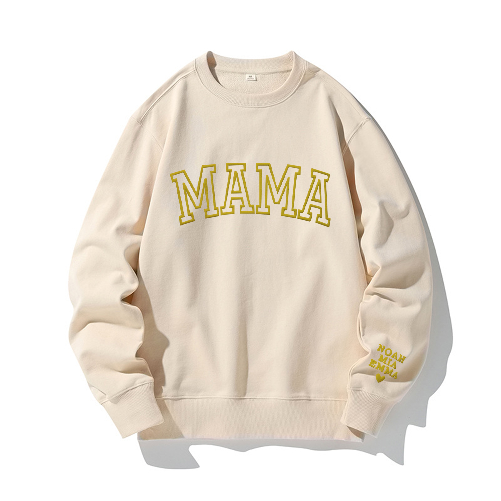 Personalized Mama Sweatshirt with Kid Names on Sleeve for Unique & Love | JNSCloth19
